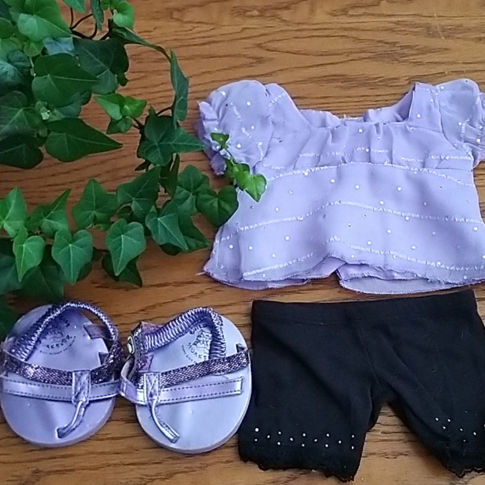 🧸 4/ $20 🧸 Build-A-Bear Purple Glitter Outfit